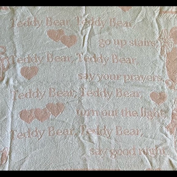 Baby Girl throw blanket with poem & bears - Picture 3 of 3